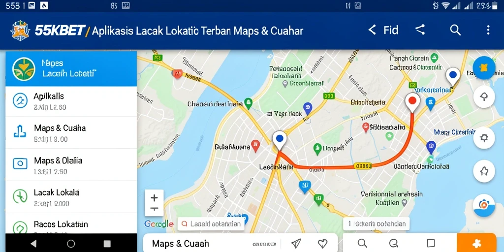 Tampilan antarmuka 55KBET menunjukkan fungsi lacak lokasi dengan jelas.