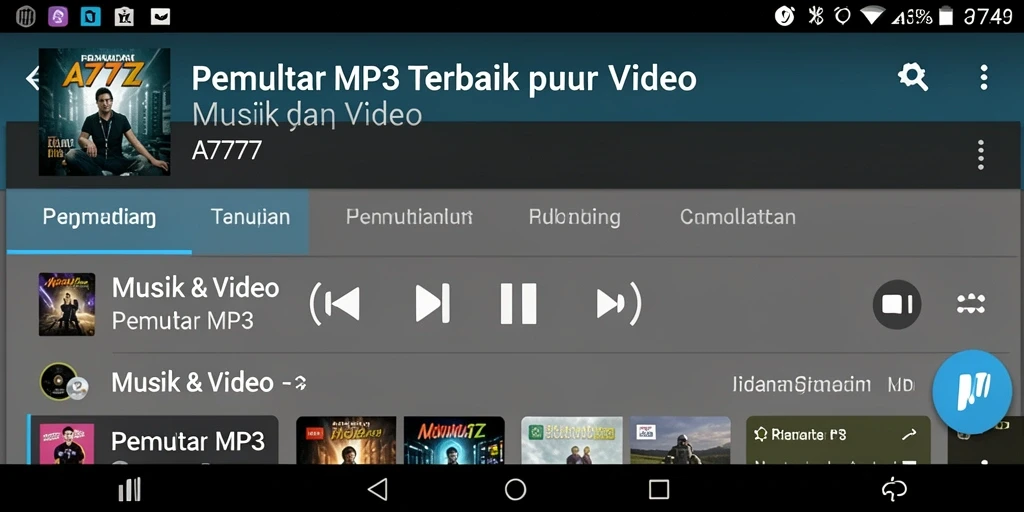 Antarmuka A7777 yang ramah pengguna untuk memutar MP3.