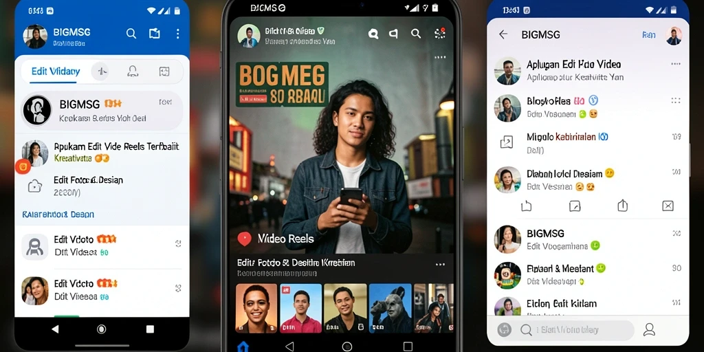 Antarmuka menarik BIGMSG untuk edit video reels secara mudah.