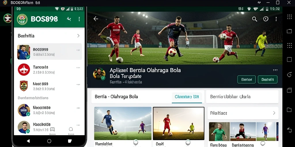 Antarmuka aplikasi Olahraga Bola BOS898 yang menarik dan mudah digunakan.