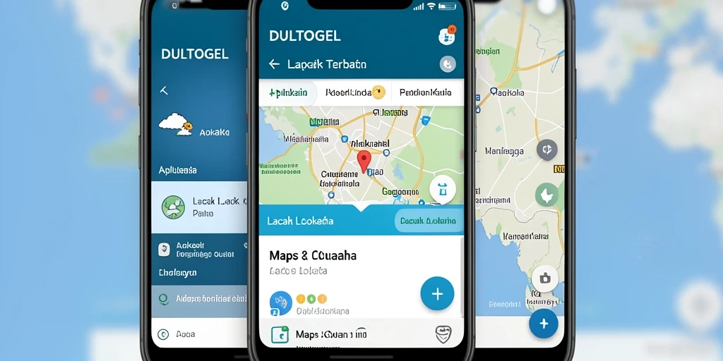 Antarmuka DULTOGEL menampilkan fungsi Lacak Lokasi yang sederhana dan efisien.