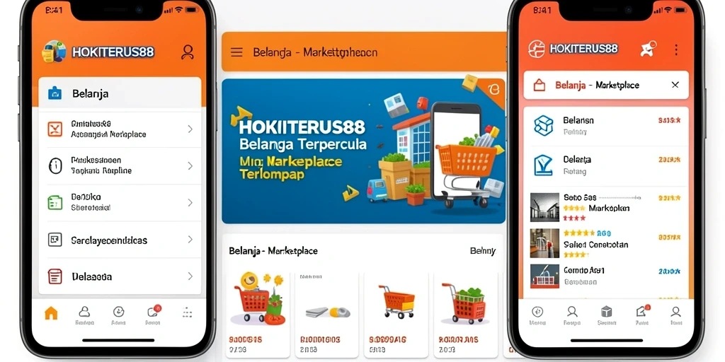 Antarmuka aplikasi HOKITERUS88 dengan berbagai pilihan produk.