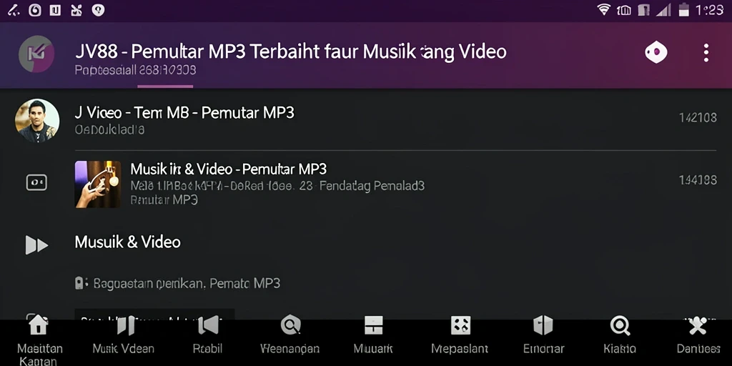 Tampilan antarmuka aplikasi JV88 yang user-friendly dan menarik.