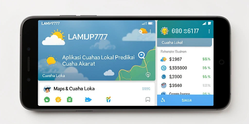 Antarmuka LAMPU777 yang menampilkan data cuaca lokal dengan jelas.