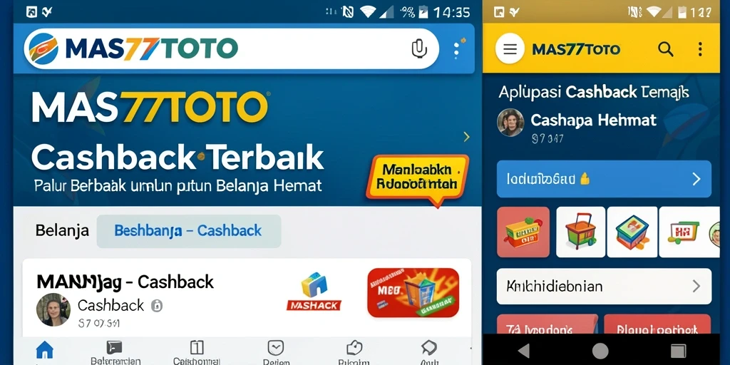 Tampilan antarmuka aplikasi MAS77TOTO untuk fitur Cashback.