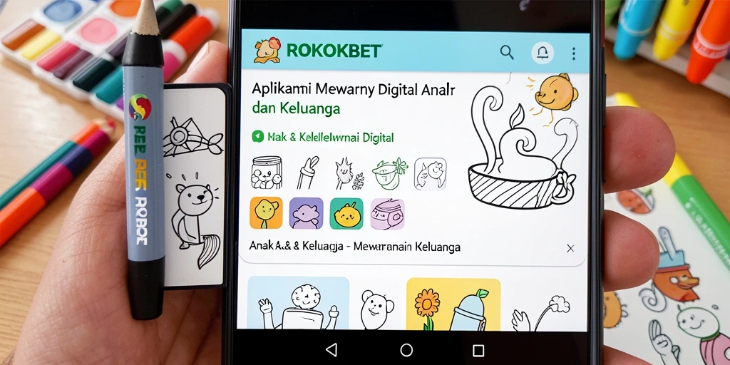 Antarmuka ROKOKBET dengan berbagai pilihan gambar mewarnai.