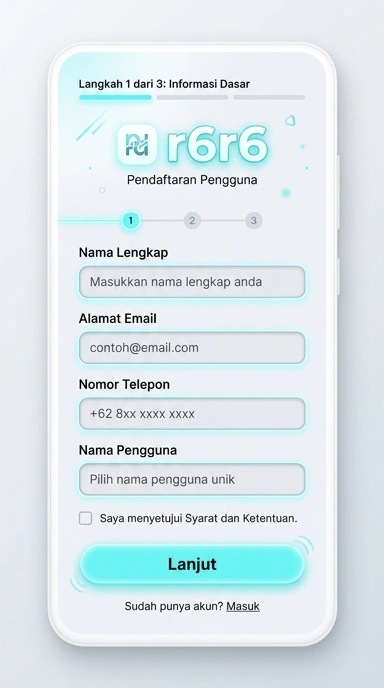 Buat Akun Baru r6r6 dengan Mudah di Android